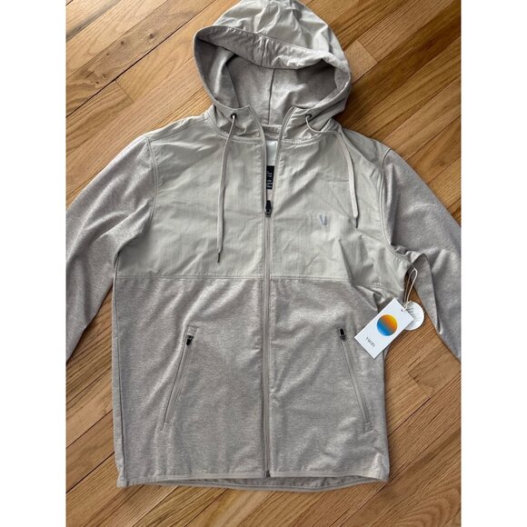 Vuori Mens Full-Zip Hooded Sunday Element Jacket S, new with tags, Toast Heather - Picture 3 of 8